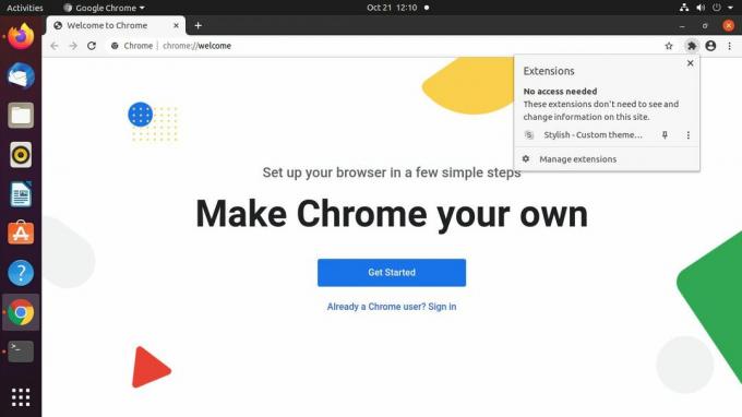 Google Chrome-extensiemenu