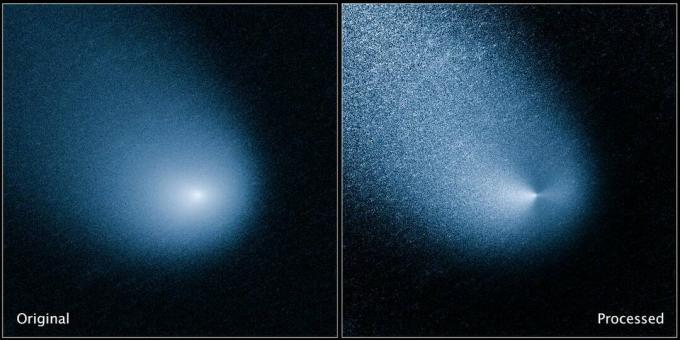 Een komeet zoals gezien door de Hubble-ruimtetelescoop