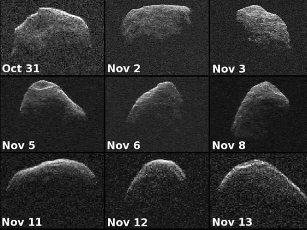 asteroïde Apophis gezien in radarbeelden.