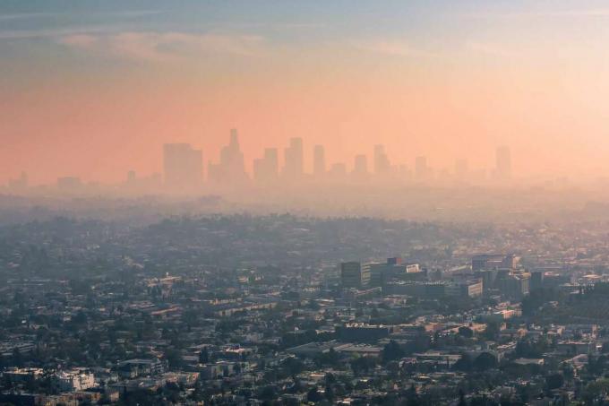 VS, Californië, Los Angeles, smog over Los Angeles