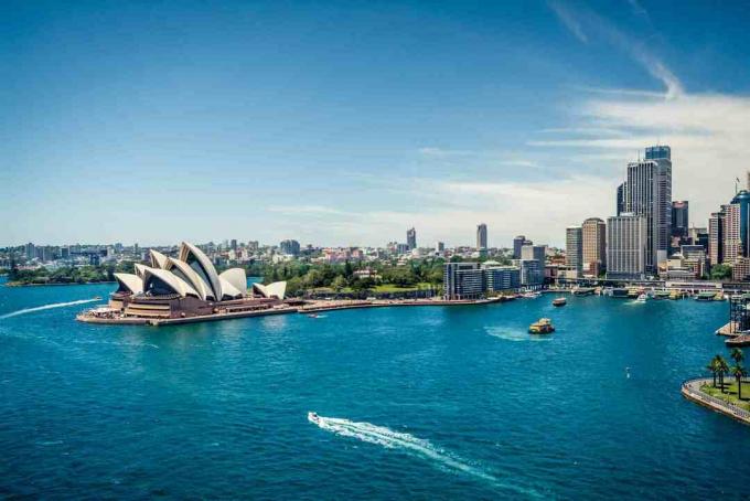 Uitzicht op de haven van Sydney, Australië