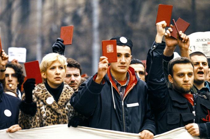 Servië - Belgrado - Studentendemonstratie tegen Milosevic