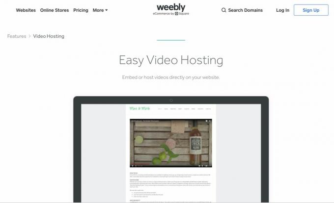 Weebly pagina met video-hostingfuncties