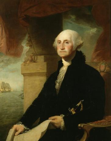 President George Washington, geschilderd in 1794.