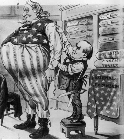 Cartoon over Amerikaans expansionisme, 1900