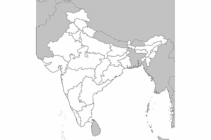 Lege kaart van India