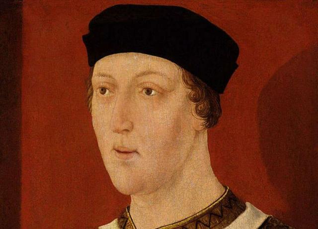 Portret van koning Hendrik VI van Engeland met een zwarte hoed.