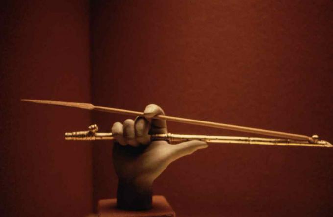 Atlatl Display, Gold Museum van Bogota, Colombia