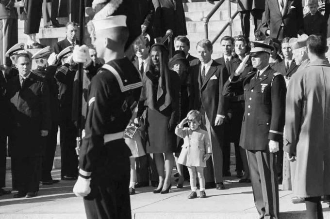 John F. Kennedy Jr. Saluting His Father at Funeral