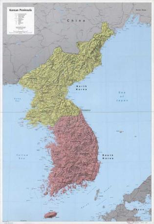 Kaart van het Koreaanse schiereiland