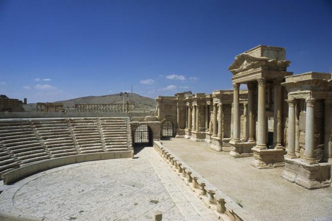 Romeins openluchttheater in steen en marmer in Palmyra, Syrië