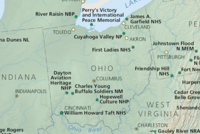 Nationale parken in Ohio