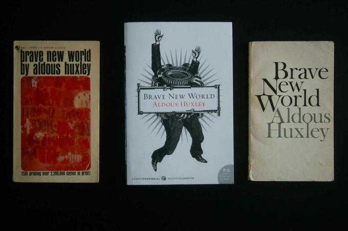 Een selectie van Brave New World-covers.