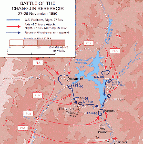 Chosin Reservoir kaart