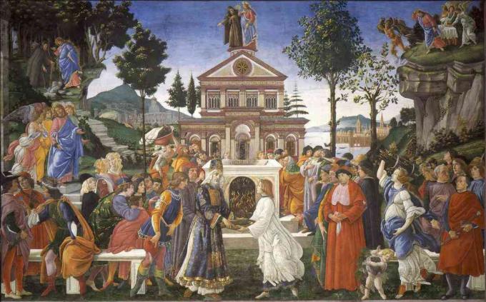 sandro botticelli verleiding van Christus