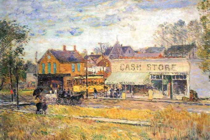 Childe Hassam einde van de trolley lijn Oak Park Illinois