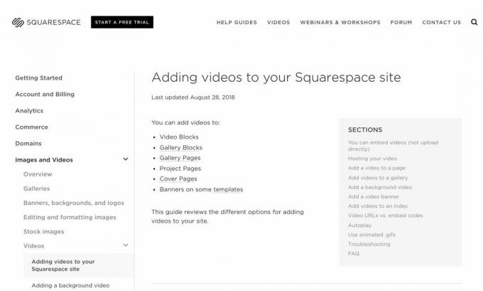 Video's toevoegen aan de webpagina van uw Squarespace-site
