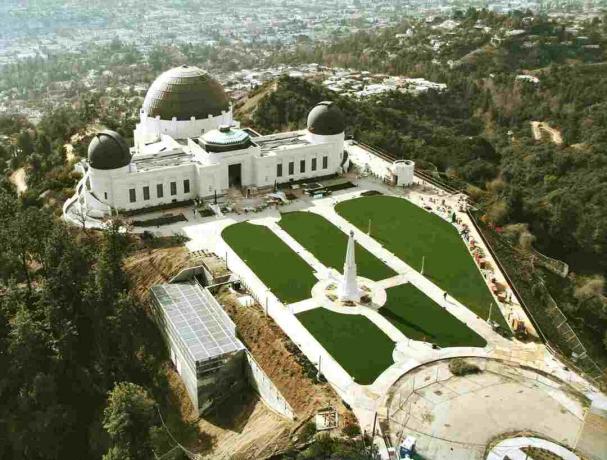 Griffith Observatory vanuit de lucht.