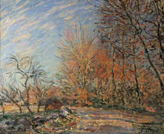 Albert Sisley-weergave van Fontainebleau-hout