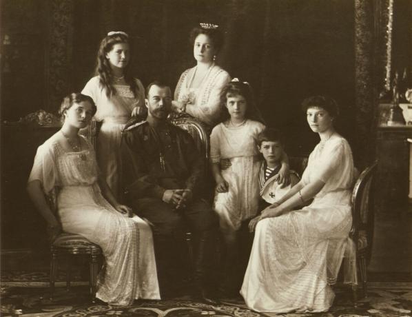 De familie van tsaar Nicholas II van Rusland