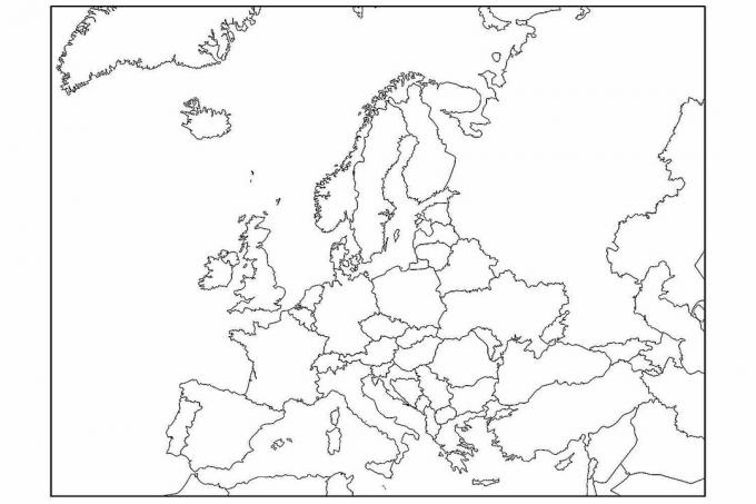 Blanco kaart van Europa