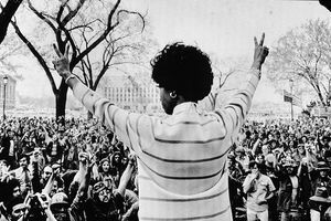 Shirley Chisholm bij protest