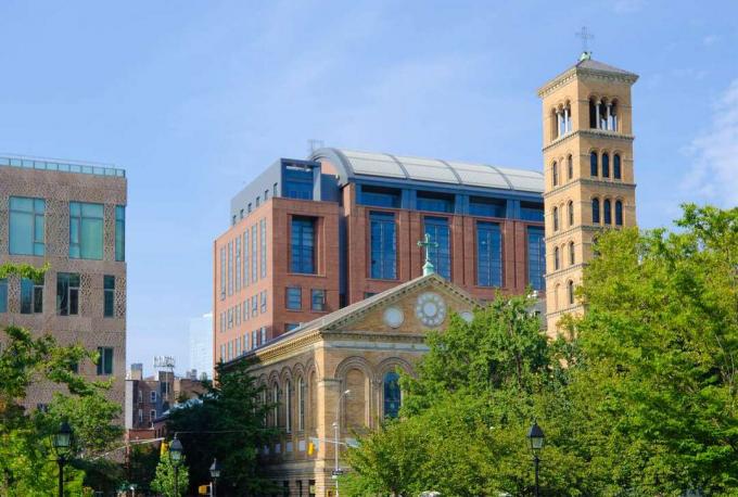 College gebouwen aan de New York University in Greenwich Village