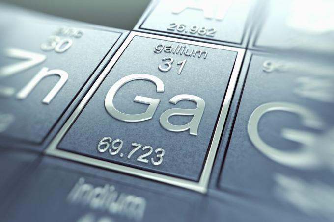 Gallium is een voorbeeld van een semimetaal.