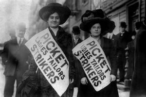 Vrouwen staken in de 1909 "Opstand van de 20.000"