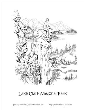 Lake Clark National Park kleurplaat