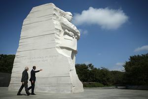 Obama en Indiase premier bij het MLK Memorial
