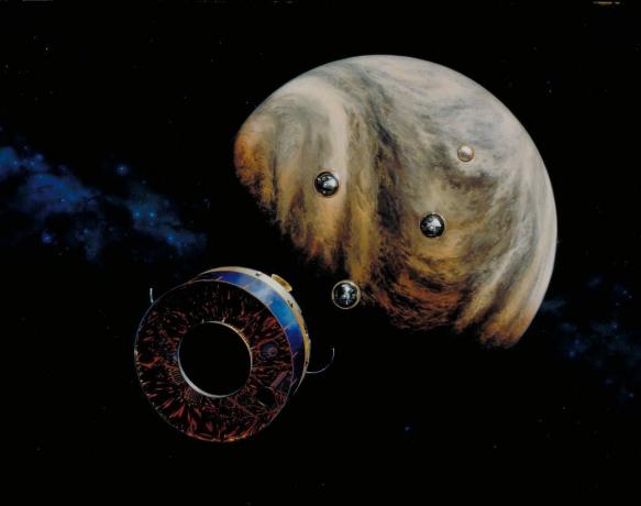Pioneer Venus Multiprobe-missie (concept van de kunstenaar).