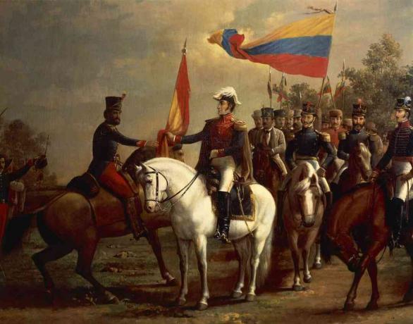 Simon Bolivar tijdens Latijns-Amerikaanse onafhankelijkheidsoorlogen