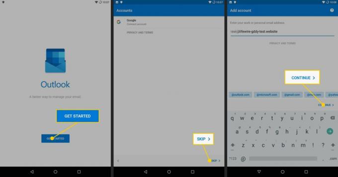 Voer uw GoDaddy-e-mailadres in Outlook voor Android in.