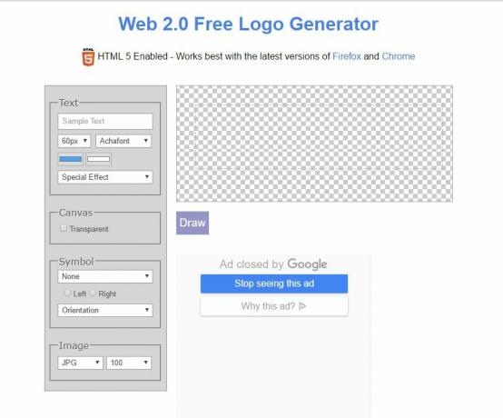 Gratis logo generator bij SimWebSol