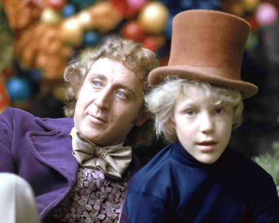 Gene Wilder en Peter Ostrum in karakter als Willy Wonka en Charlie