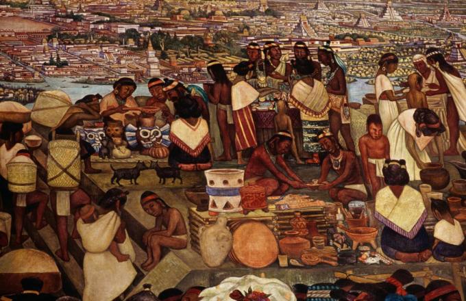 Diego Rivera-muurschildering in Palacio Nacional